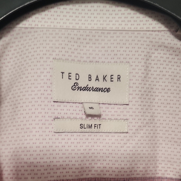 Ted Baker Endurance Slim Fit Pink And Red Button Down Shirt - Picture 4 of 9
